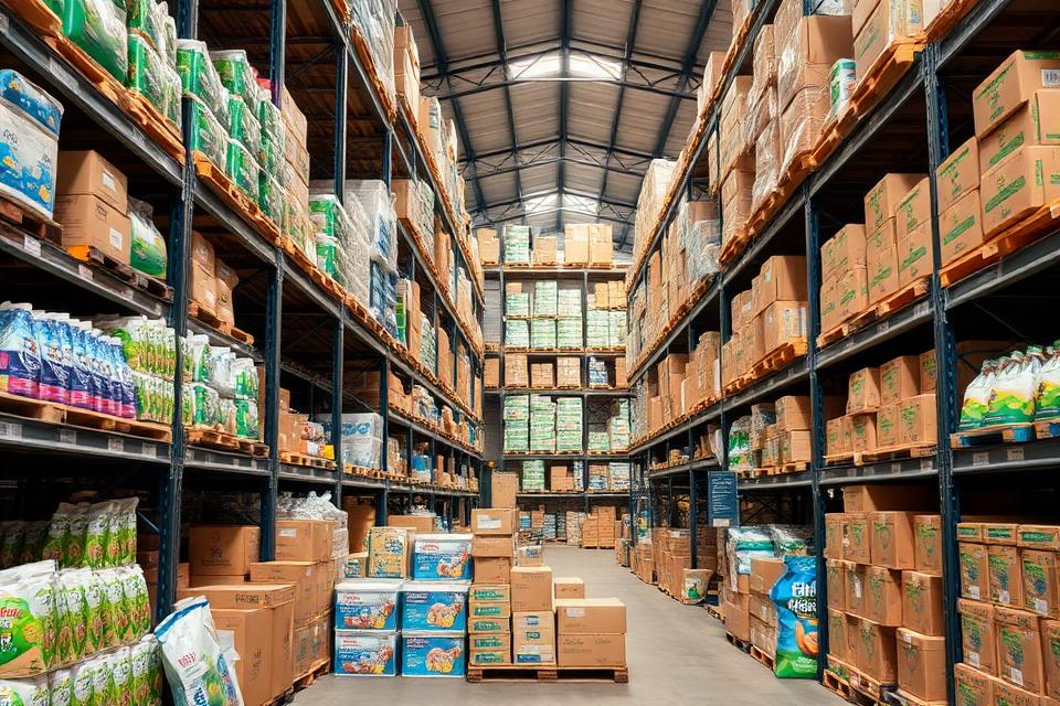 Wholesale warehouse stocked with household goods